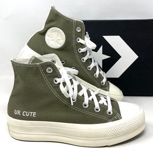 Converse Chuck Taylor Platform High Top Canvas Green Women Custom 569005C-UaCute